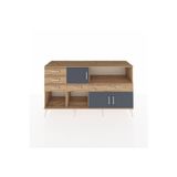 Dienni Kronos Konsol 2 Raflı 5 Çekmeceli 3 Kapaklı 176x59x99 Çam-Antrasit/Çam
