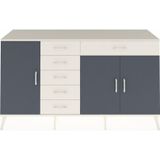 Dienni Kronos Konsol 3 Raflı 6 Çekmeceli 3 Kapaklı 176 x 59 x 99 cm Aytaşı - Aytaşı - Antrasit