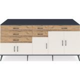 Dienni Kronos Konsol 3 Raflı 6 Çekmeceli 5 Kapaklı 220x59x99 Çam-Antrasit/Aytaşı