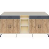 Dienni Kronos Konsol 4 Raflı 2 Çekmeceli 4 Kapaklı 220 x 59 x 99 cm Aytaşı - Çam - Antrasit