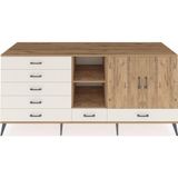 Dienni Kronos Konsol 4 Raflı 6 Çekmeceli 2 Kapaklı 220 x 59 x 99 cm Çam - Aytaşı - Çam