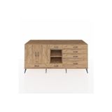 Dienni Kronos Konsol 4 Raflı 7 Çekmeceli 2 Kapaklı 220 x 59 x 99 cm Çam - Çam - Çam
