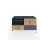 Dienni Kronos Konsol 5 Raflı 1 Çekmeceli 4 Kapaklı 176 x 59 x 99 cm Antrasit - Antrasit - Çam