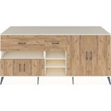 Dienni Kronos Konsol 5 Raflı 4 Çekmeceli 2 Kapaklı 220 x 59 x 99 cm Çam - Aytaşı - Çam