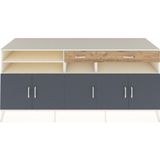 Dienni Kronos Konsol 7 Raflı 2 Çekmeceli 5 Kapaklı 220 x 59 x 99 cm Aytaşı - Çam - Antrasit