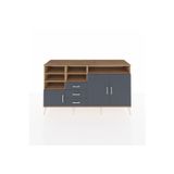 Dienni Kronos Konsol 7 Raflı 3 Çekmeceli 3 Kapaklı 176 x 59 x 99 cm Antrasit - Çam