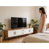 Dienni Kronos Tv Ünitesi 2 Raflı 2 Çekmeceli 4 Kapaklı 220X59x51 Çam-Aytaşı