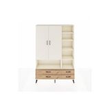 Dienni Mobilya Arges Dolap 10 Raflı 4 Çekmeceli 2 Kapaklı 132x30x195 Aytaşı-aytaşı/çam