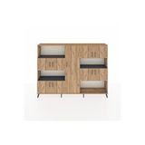 Dienni Mobilya Arges Dolap 10 Raflı 9 Kapaklı 220x30x163 Çam-çam/antrasit Çok Renkli