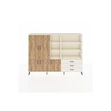 Dienni Mobilya Arges Dolap 11 Raflı 3 Çekmeceli 5 Kapaklı 220x30x163 Aytaşı-çam/aytaşı
