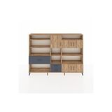 Dienni Mobilya Arges Dolap 13 Raflı 3 Çekmeceli 5 Kapaklı 220x30x163 Çam-çam/antrasit Çok Renkli