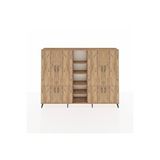 Dienni Mobilya Arges Dolap 14 Raflı 8 Kapaklı 220x30x163 Çam-çam Çok Renkli