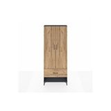 Dienni Mobilya Arges Dolap 4 Raflı Tek Çekmeceli 2 Kapaklı 88x30x221 Çam-antrasit