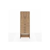 Dienni Mobilya Arges Dolap 5 Raflı 3 Çekmeceli 2 Kapaklı 88x30x243 Çam-çam