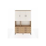 Dienni Mobilya Arges Dolap 6 Raflı 6 Çekmeceli 3 Kapaklı 132x30x195 Çam-çam/aytaşı