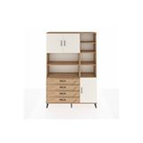 Dienni Mobilya Arges Dolap 9 Raflı 4 Çekmeceli 3 Kapaklı 132x30x195 Çam-çam/aytaşı