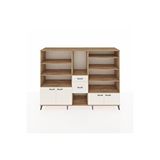 Dienni Mobilya Hyperion Dolap 10 Raflı 2 Çekmeceli 4 Kapaklı 220x44x163 Aytaşı-çam Çok Renkli