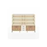 Dienni Mobilya Hyperion Dolap 11 Raflı 3 Çekmeceli 4 Kapaklı 220x44x163 Aytaşı-aytaşı/çam Çok Renkli