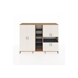 Dienni Mobilya Hyperion Dolap 13 Raflı 6 Kapaklı 220x44x163 Aytaşı-çam/antrasit Çok Renkli