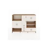 Dienni Mobilya Hyperion Dolap 9 Raflı 4 Çekmeceli 8 Kapaklı 220x44x163 Aytaşı-çam Çok Renkli