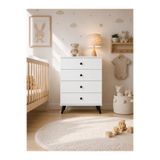 Dienni Simple 4 Çekmeceli Bebek Odası Şifonyeri Çok Amaçlı 60x44x80 BEYAZ