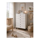 Dienni Simple 6 Çekmeceli Şifonyer Bebek Odası Yatak Odası Komodin 60x44x112 BEYAZ