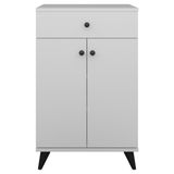 Dienni Simple Çok Amaçlı Dolap 2 Raflı Tek Çekmeceli 2 Kapaklı 60X44X96 Beyaz