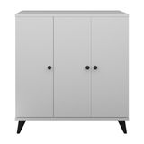 Dienni Simple Çok Amaçlı Dolap 4 Raflı 3 Kapaklı 90X44X96 Beyaz