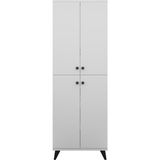 Dienni Simple Çok Amaçlı Dolap 5 Raflı 4 Kapaklı 60X30X176 Beyaz