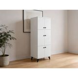 Dienni Simple Çok Amaçlı Dolap 5 Raflı 6 Kapaklı 60X44X175 Beyaz