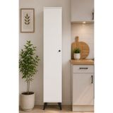 Dienni Simple Dar Alan Çok Amaçlı Dolap Banyo Mutfak Antre Kiler 4 Raflı Tek Kapaklı Beyaz 30x30x176 cm