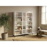 Dienni Simple Kitaplık 12 Raflı 150X30X176 Beyaz