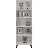 Dienni Simple Kitaplık 5 Raflı 60X30X176 Beyaz