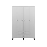 Dienni Simple Raflı 2 Çekmeceli 120x44x176 Beyaz Gardırop