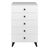 Dienni Simple Şifonyer 5 Çekmeceli Beyaz 60X44X96 Modern Tasarım ve Malzeme Özellikleriyle