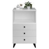 Dienni Simple Şifonyer Tek Raflı 3 Çekmeceli 60X44X96 Beyaz