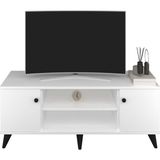 Dienni Simple Tv Ünitesi 3 Raflı 2 Kapaklı 120X44X48 Beyaz