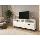 Dienni Simple Tv Ünitesi 3 Raflı 5 Kapaklı 150X44X64 Beyaz