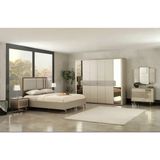 Dienni Truva Modern Yatak Odası Takımı - 6 Kapaklı Gardırop, Şifonyer, 2 Komodin Ve 160X200 Karyola + Başlık Seti