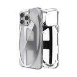 Diesel iPhone 16 Pro Max Uyumlu Oval D Mirror Şeffaf Kılıf - Şeffaf/Gümüş