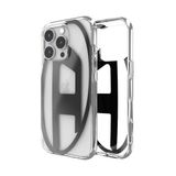 Diesel iPhone 16 Pro Uyumlu Oval D Mirror Şeffaf Kılıf - Şeffaf/Siyah