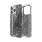 Diesel iPhone 16 Pro Uyumlu Oval D Simli Kılıf - Siyah