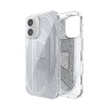 Diesel iPhone 16 Uyumlu Oval D Simli Kılıf - Gümüş