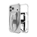 Diesel iPhone 17 Pro Uyumlu Max Magsafe Destekli Oval D Metalik Kılıf - Gümüş