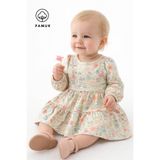difa kids Kız Bebek Süprem Likralı Elbise - Desenli Günlük Mevsimlik Bebek Elbise