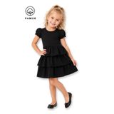 difa kids Kız Çocuk Elbise Düz Fırfırlı Günlük Yazlık Çocuk Elbisesi
