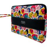 Differ Studio 13-14'' Inç Insan-People Desen Su Geçirmez Laptop/macbook/notebook/evrak Kılıfı - 34x24x2 - Fuşya