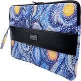 Differ Studio 13-14'' Inç Van Gogh Desen Mavi Su Geçirmez Laptop/macbook/notebook/evrak Kılıfı - 34x24x2 - Açık Mavi