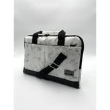 Differ Studio 17'' Inç Beyaz Mermer Desenli Laptop/macbook/notebook/bilgisayar/evrak Çantası - 45x35x4 - Beyaz - Gri