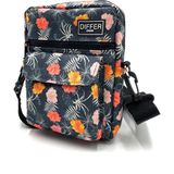 Differ Studio Kot Görünümlü Çiçek Desenli Omuz/çapraz Askılı Unisex Su Geçirmez Çanta - Kot Rengi
